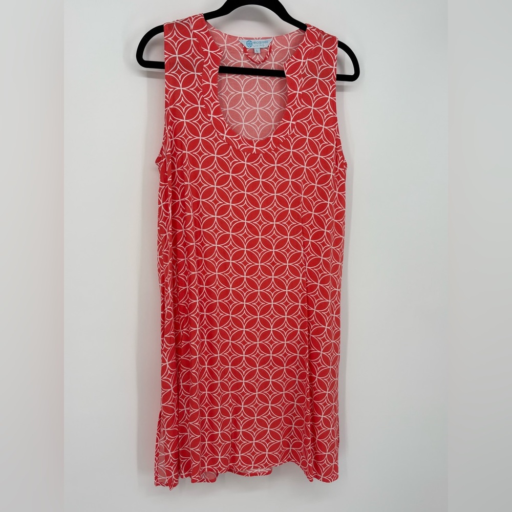 ESCAPADA LIVING Dress Orange Patterned Belted Sleeveless Women’s Large - Picture 7 of 7